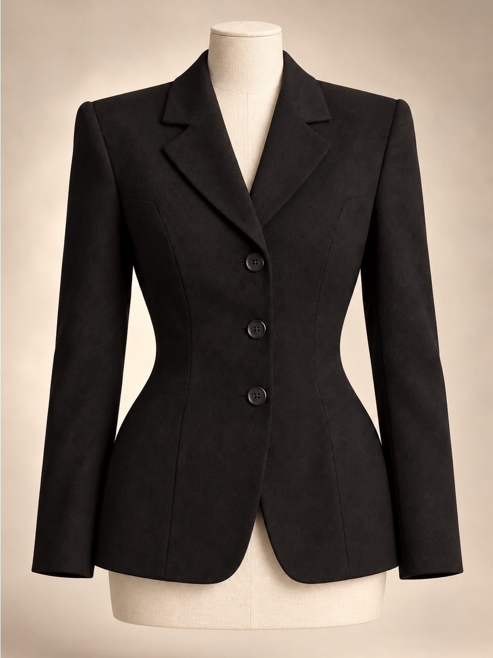 Bill Blass Vintage Black 100% Wool Tailored Blazer Jacket SZ 6P Corpcore
